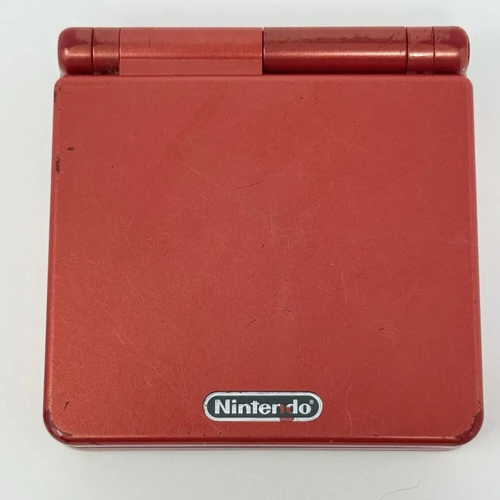Nintendo Game Boy Advance SP AGS-001 Flame Red Console No Charger Tested
